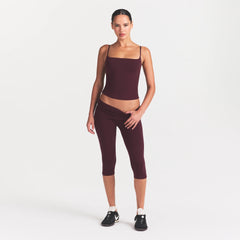 COTTON JERSEY FOLDOVER CAPRI | CURRANT