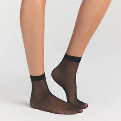 HOSIERY SHEER CREW SOCK 2-PACK | ONYX