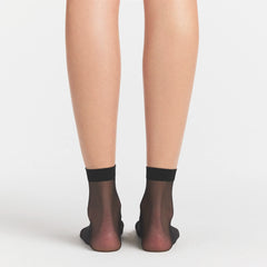 HOSIERY SHEER CREW SOCK 2-PACK | ONYX