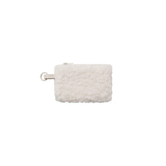 FAUX SHEARLING SMALL POUCH KEYCHAIN | IVORY