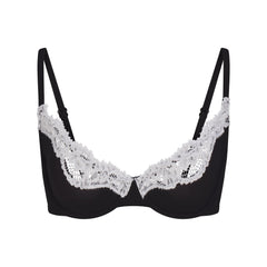 FITS EVERYBODY LACE UNLINED SCOOP BRA | OBSIDIAN CONTRAST