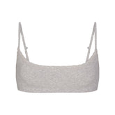 LIGHTWEIGHT COTTON POINTELLE SCOOP BRALETTE | LIGHT HEATHER GREY
