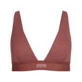 COTTON RIB PLUNGE BRALETTE | REDWOOD