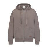 COTTON KNIT MENS ZIP UP HOODIE | DESERT HEATHER GREY