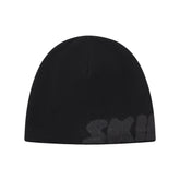 COTTON KNIT MENS LOGO BEANIE | ONYX