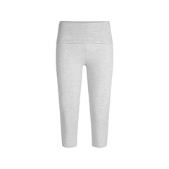 COTTON JERSEY FOLDOVER CAPRI | LIGHT HEATHER GREY