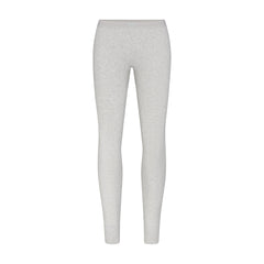 COTTON RIB MID RISE LEGGING | LIGHT HEATHER GREY