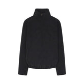 FAUX SUEDE HALF ZIP JACKET | ONYX