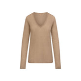 AIRY CASHMERE V-NECK PULLOVER | TOFFEE