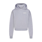 COTTON FLEECE HOODIE WITH EMBOSSED LOGO | HEATHER GREY