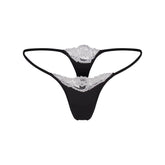 FITS EVERYBODY LACE STRING THONG | OBSIDIAN CONTRAST