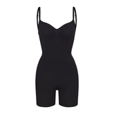 SEAMLESS SCULPT LOW BACK MID THIGH BODYSUIT | ONYX