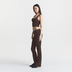 COTTON JERSEY FOLDOVER PANT | ESPRESSO