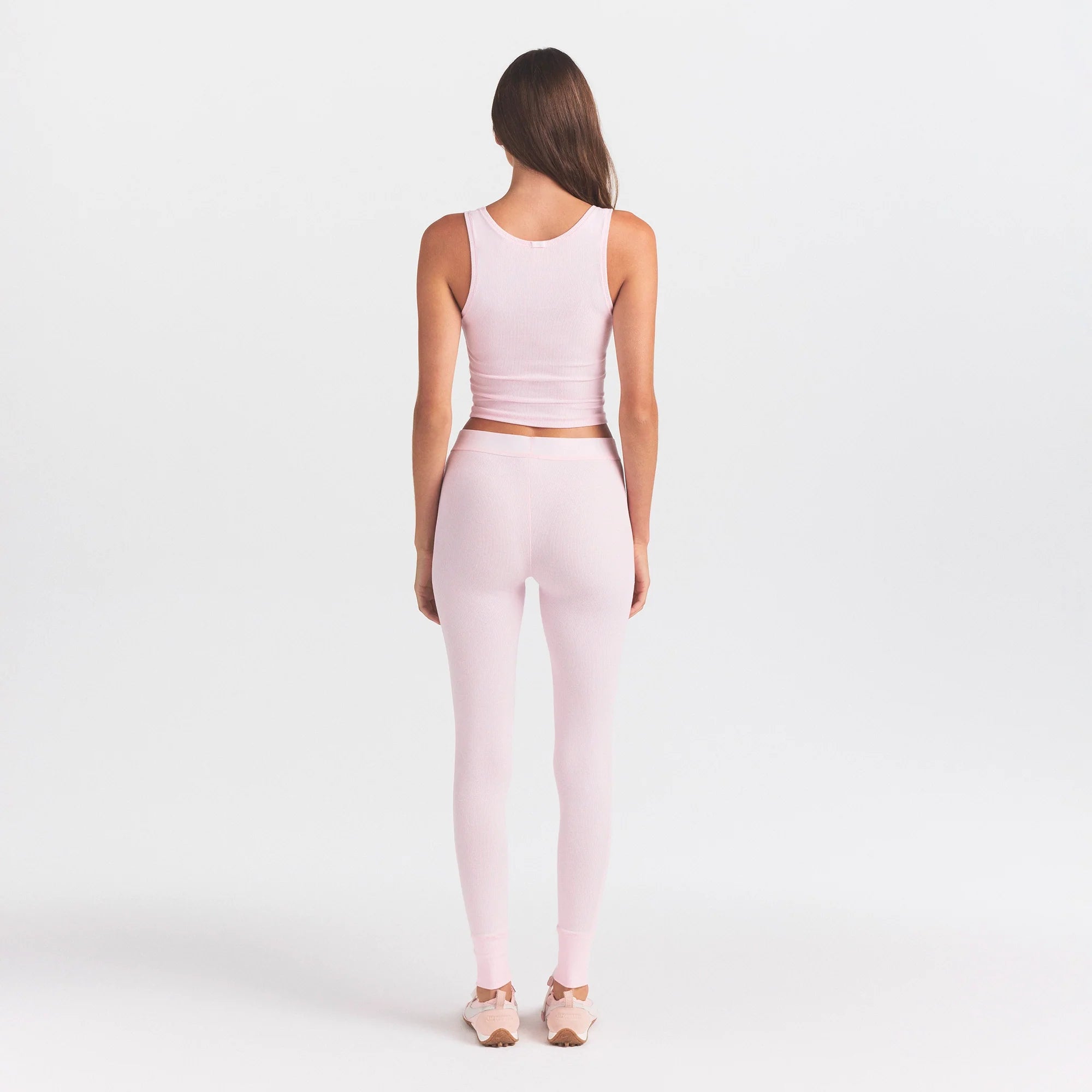 COTTON RIB MID RISE LEGGING | CHERRY BLOSSOM