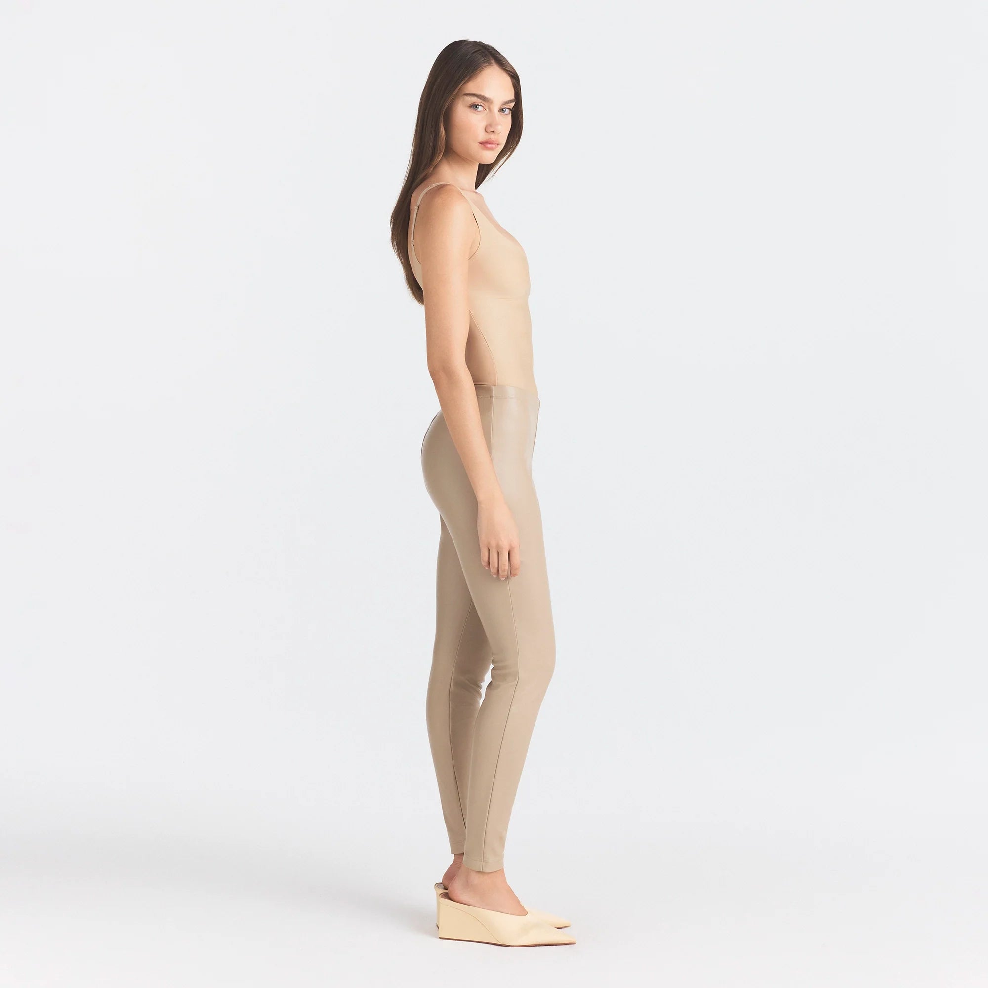 FAUX LEATHER LEGGING | LATTE