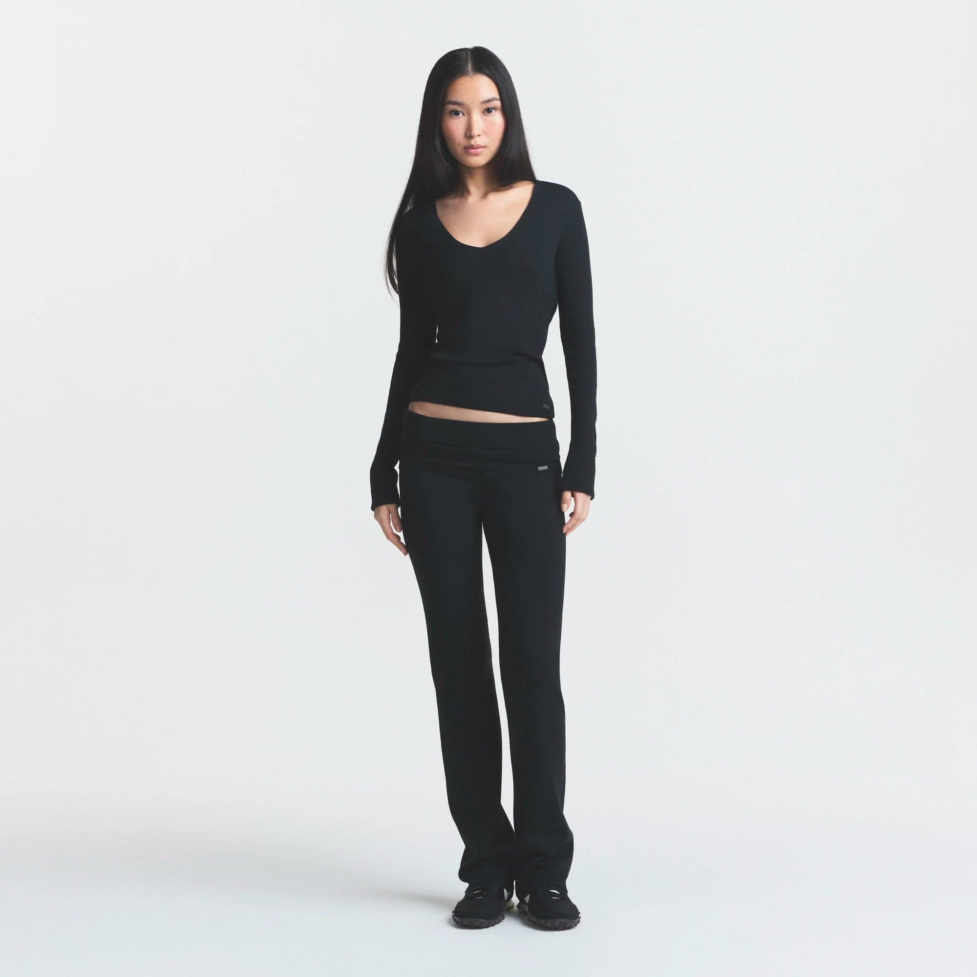 ESSENTIAL KNIT FOLDOVER PANT | ONYX