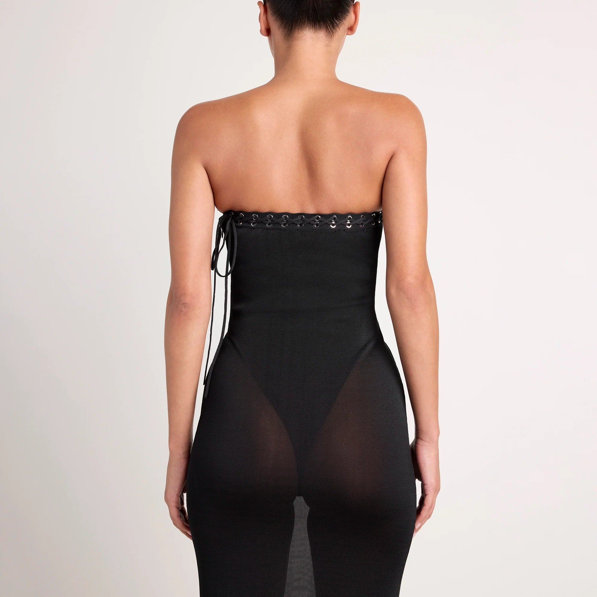 LUDOVIC DE SAINT SERNIN X SKIMS REFINED KNIT STRAPLESS DRESS | ONYX