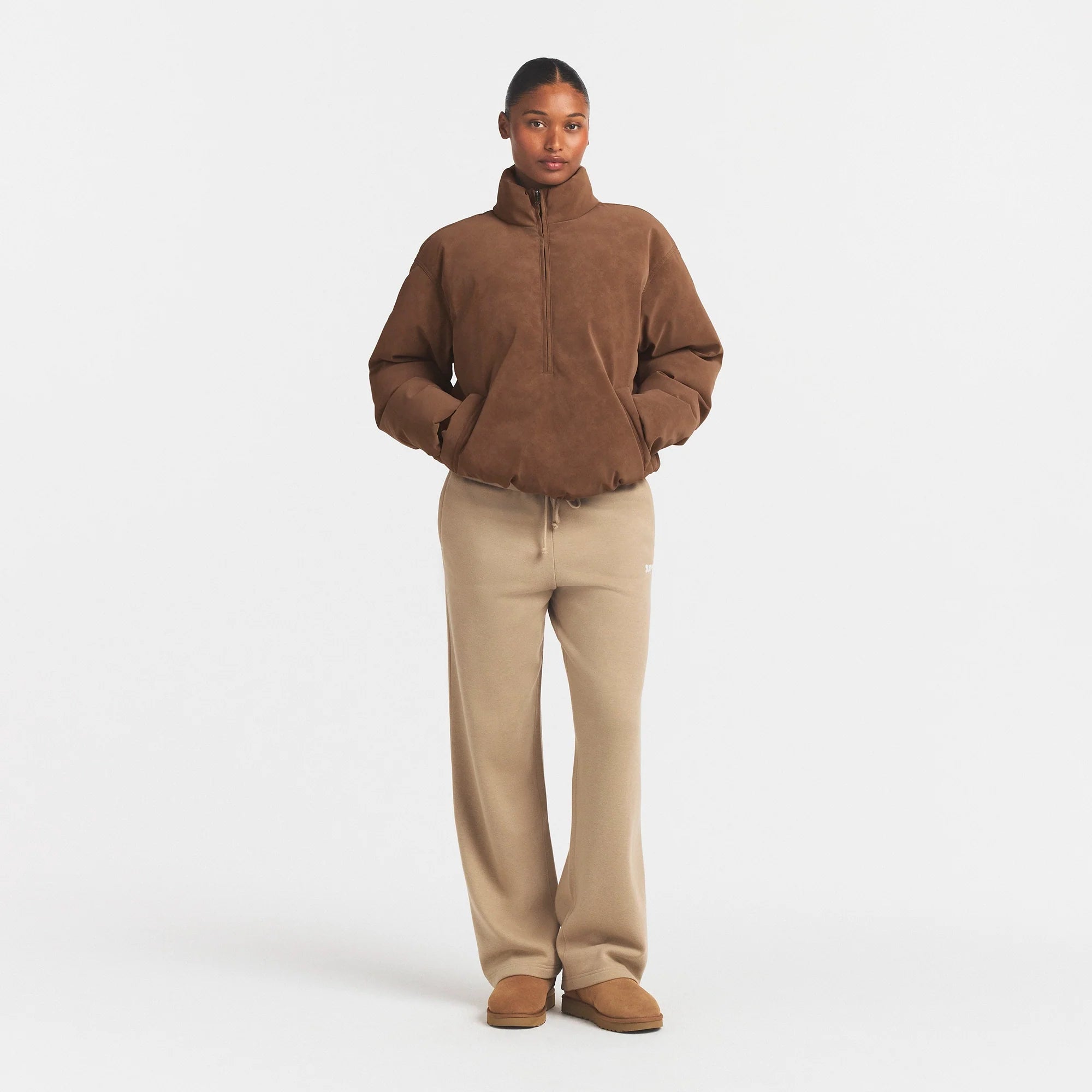 FAUX SUEDE HALF ZIP JACKET | JASPER