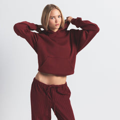 COTTON FLEECE HOODIE | MERLOT