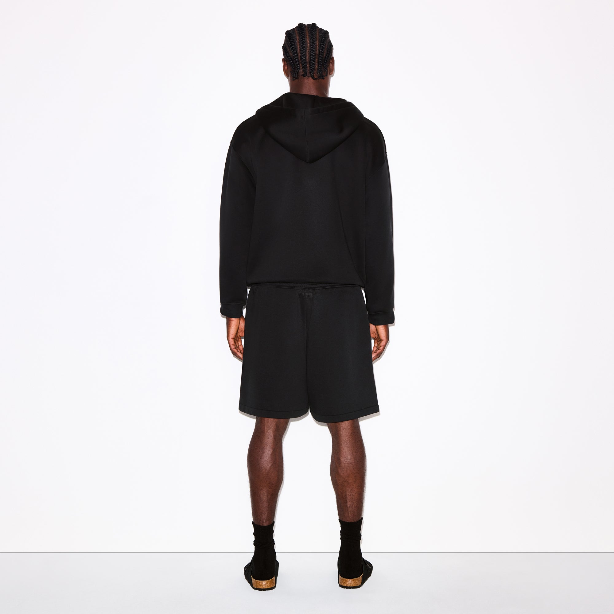 FLEECE LOUNGE MENS RELAXED ZIP UP HOODIE | WASHED ONYX