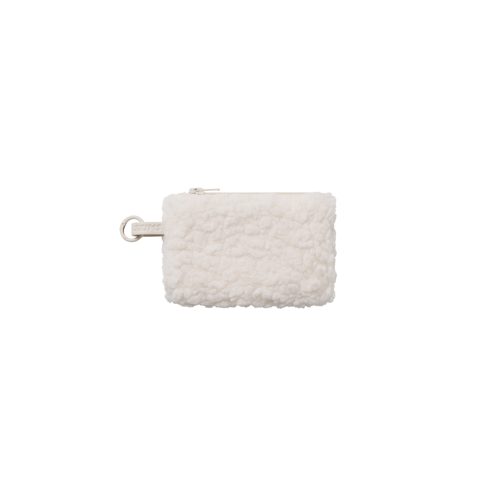 FAUX SHEARLING SMALL POUCH KEYCHAIN | IVORY