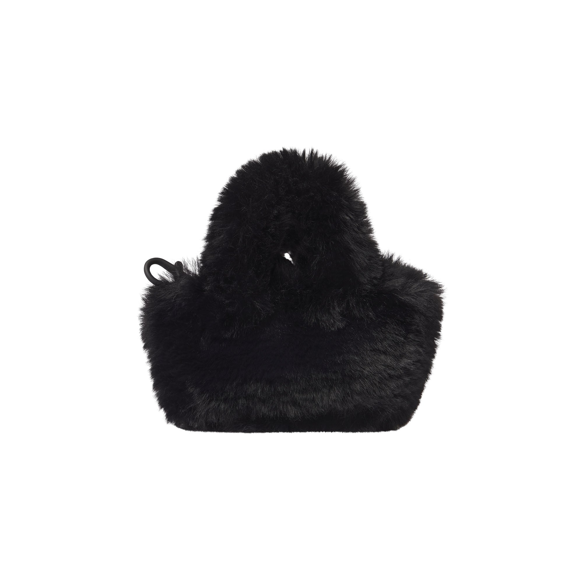 FAUX FUR MICRO TOTE KEYCHAIN | ONYX