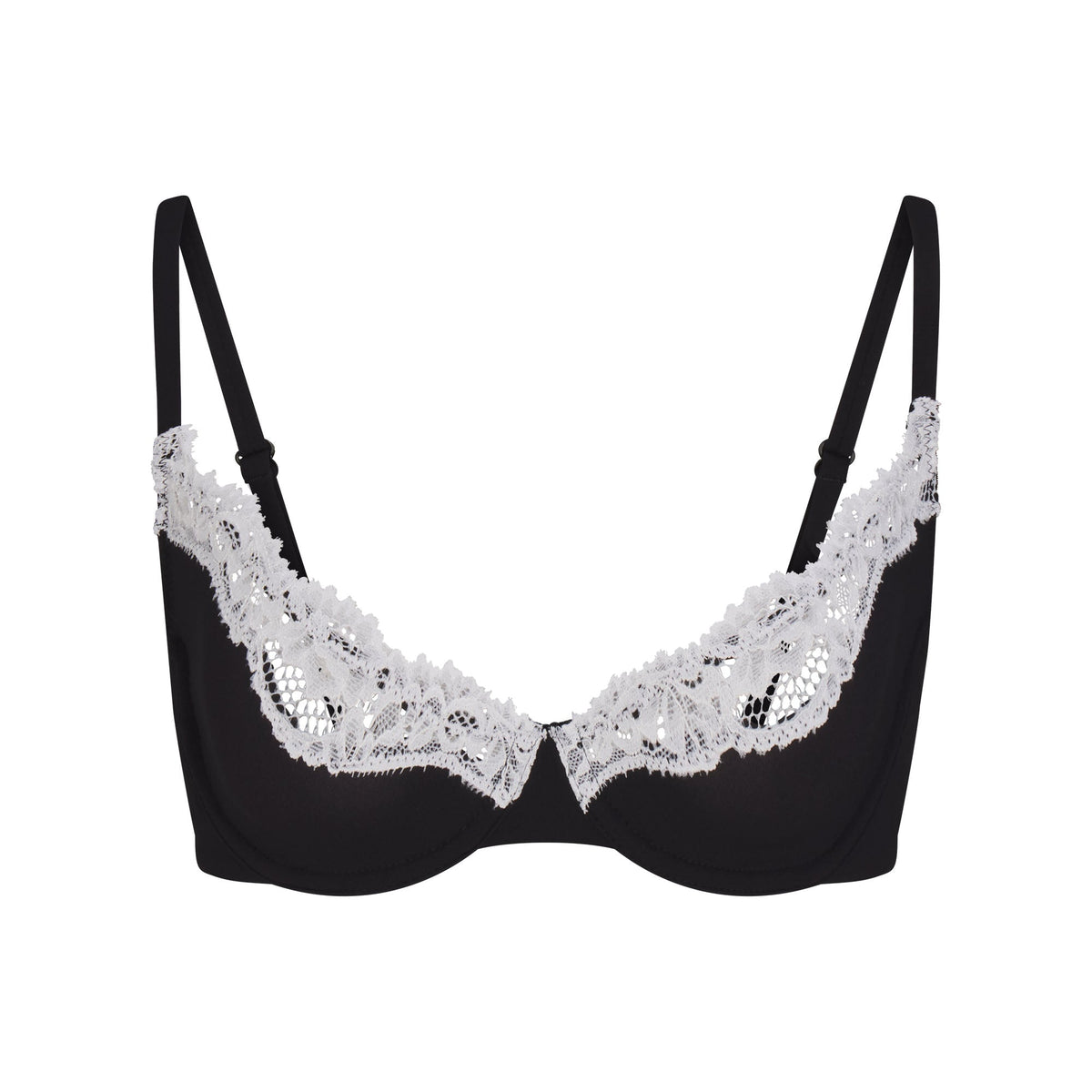 FITS EVERYBODY LACE UNLINED SCOOP BRA  | OBSIDIAN CONTRAST