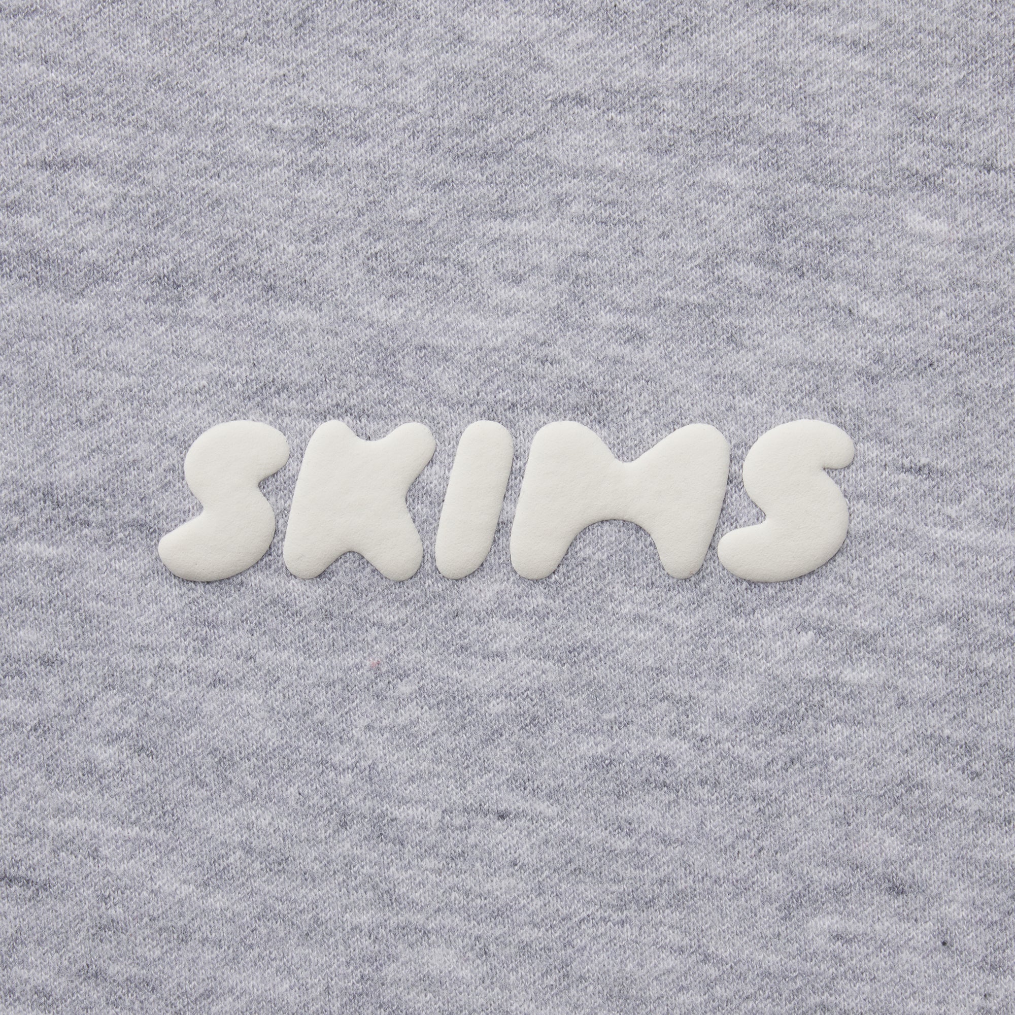 COTTON FLEECE ZIP UP HOODIE WITH EMBOSSED LOGO | HEATHER GREY
