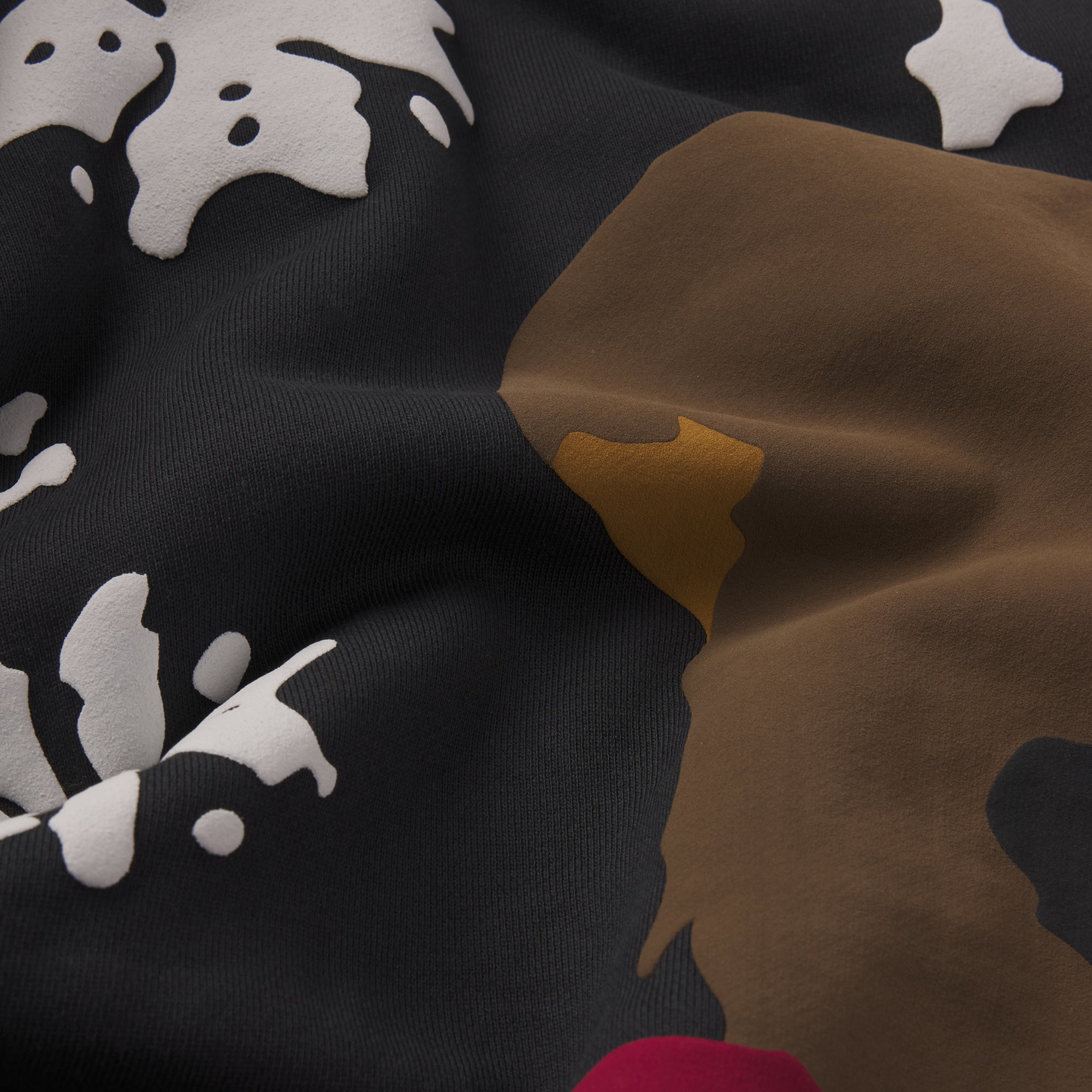 CACTUS PLANT FLEA MARKET X SKIMS HEAVYWEIGHT FLEECE MENS RELAXED ZIP UP HOODIE | ONYX TEDDY BEAR PRINT