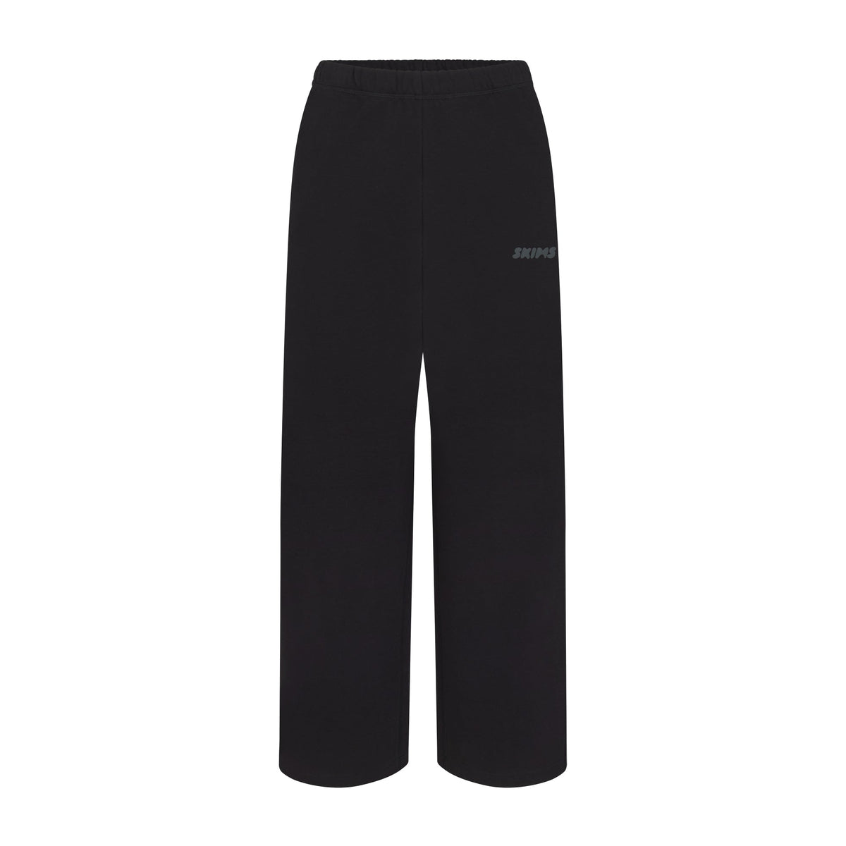 COTTON FLEECE STRAIGHT LEG PANT WITH EMBOSSED LOGO | ONYX