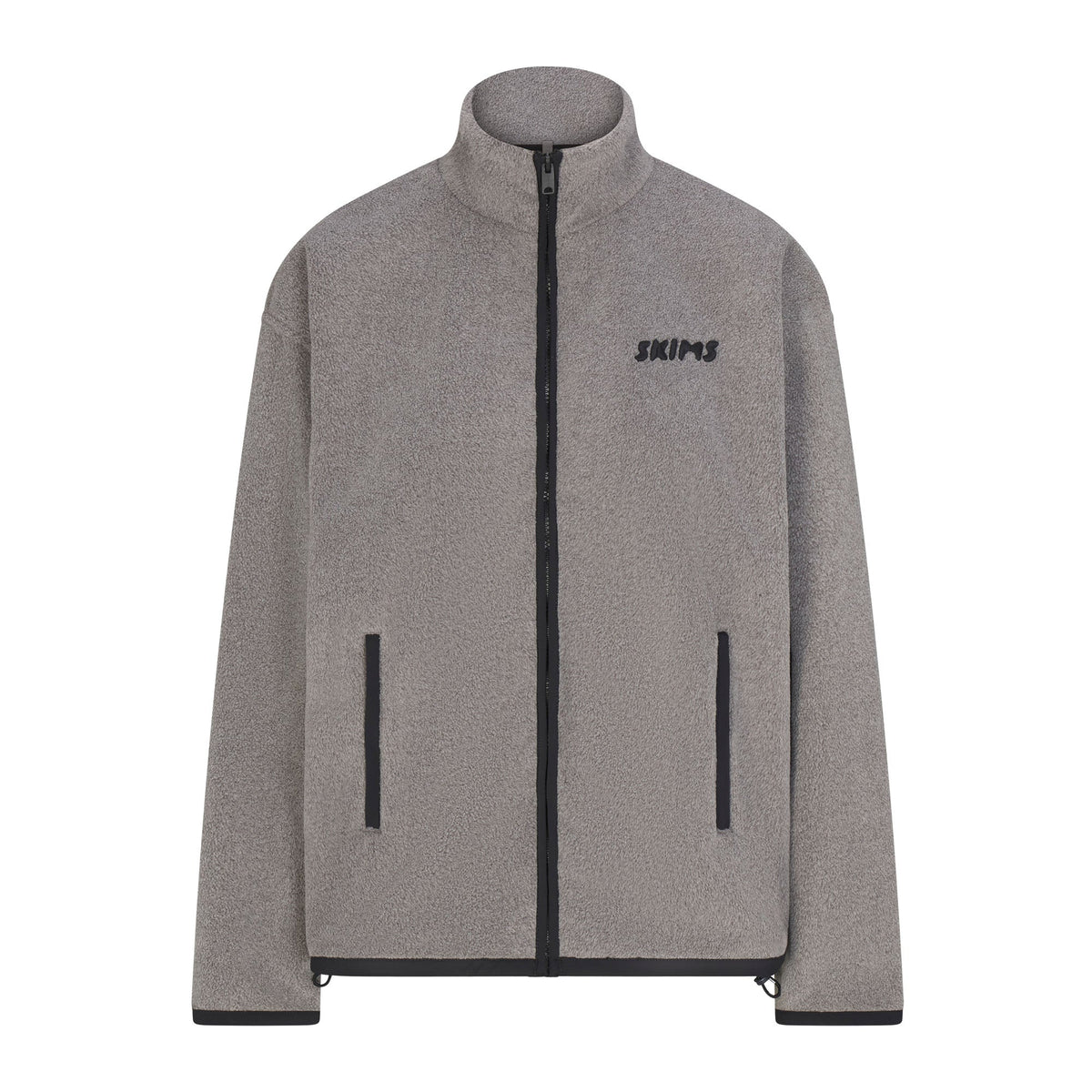 OUTDOOR FLEECE MOCK NECK ZIP UP JACKET | DARK HEATHER GREY