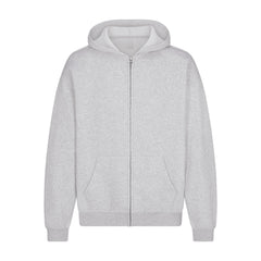 FLEECE LOUNGE MENS RELAXED ZIP UP HOODIE | LIGHT HEATHER GREY