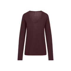 AIRY CASHMERE V-NECK PULLOVER | CURRANT