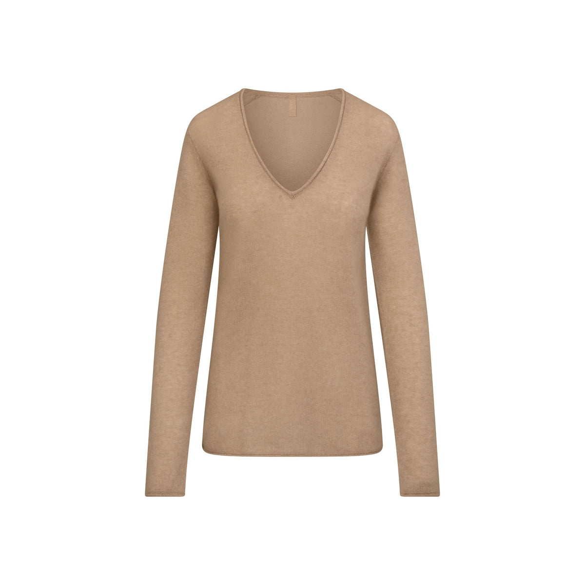 AIRY CASHMERE V-NECK PULLOVER | TOFFEE