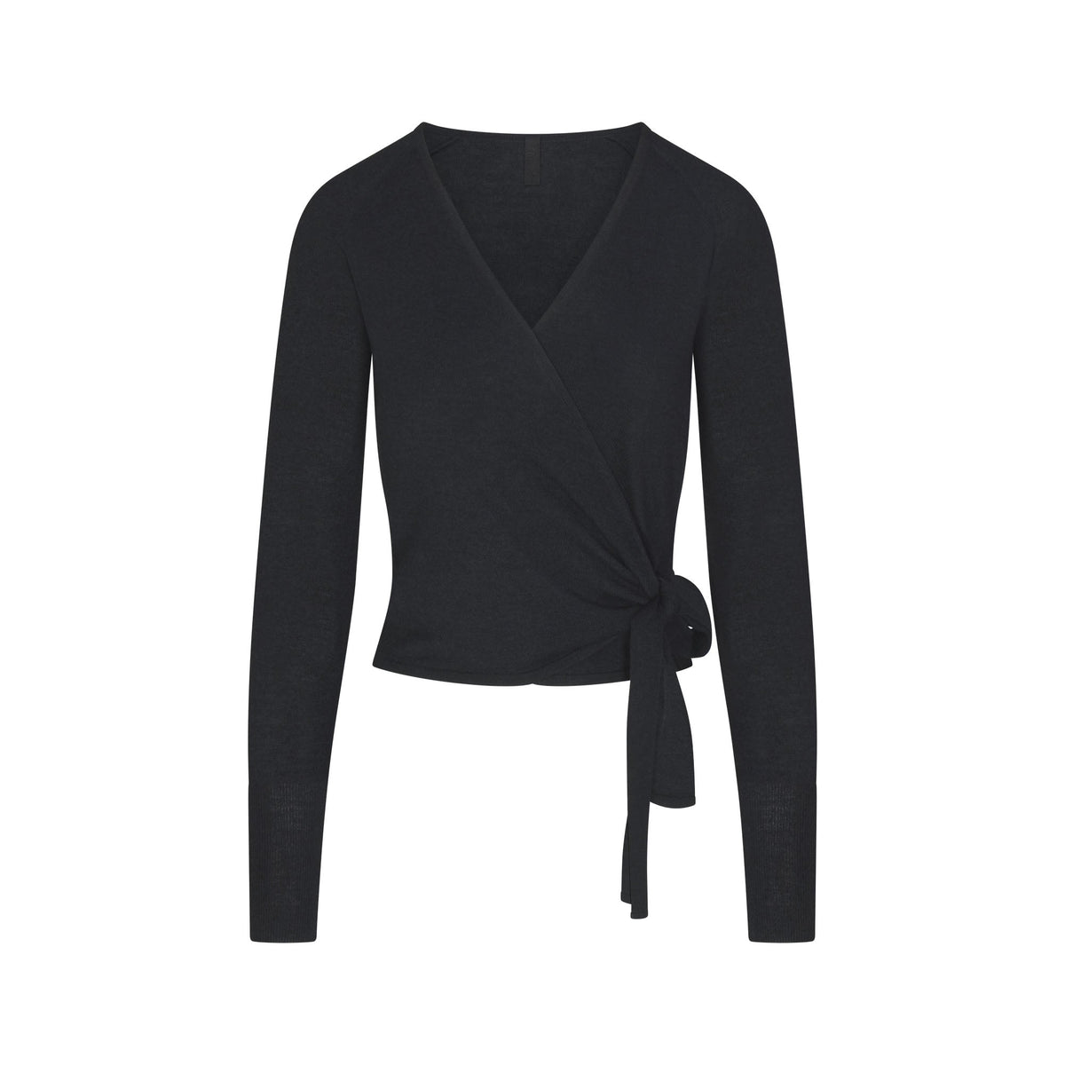 ESSENTIAL KNIT WRAP SWEATER | ONYX