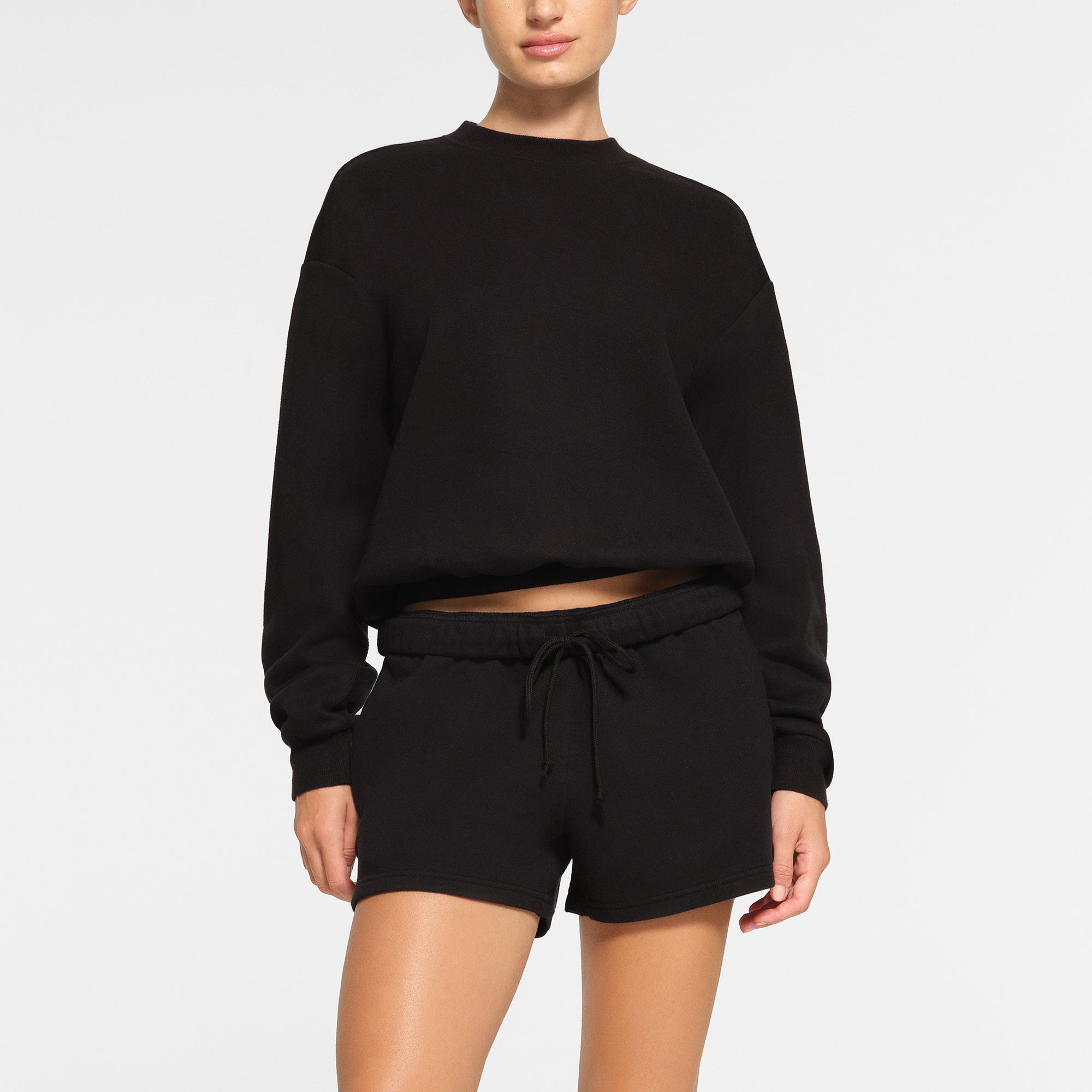 COTTON FLEECE CREWNECK | ONYX