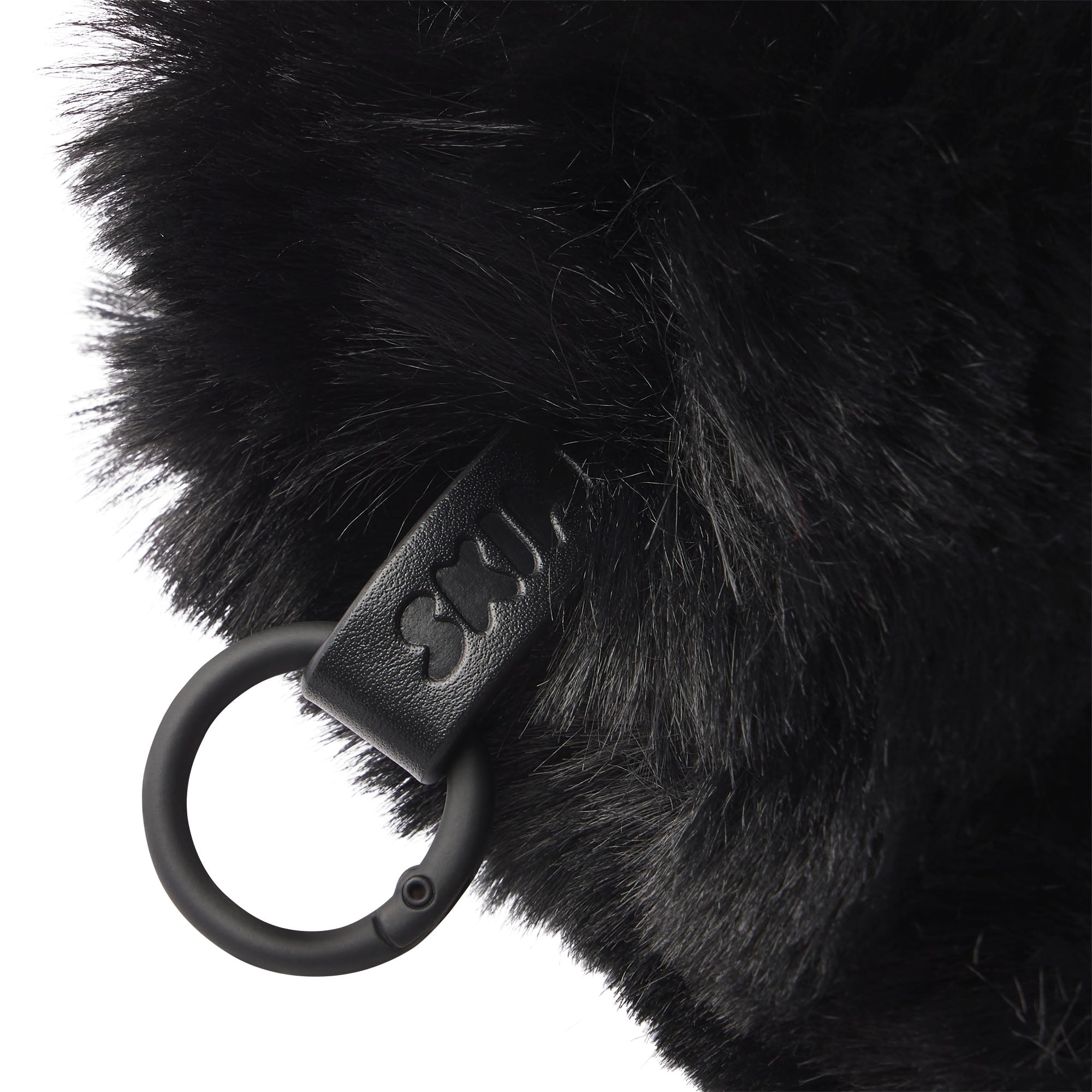 FAUX FUR SMALL POUCH KEYCHAIN | ONYX