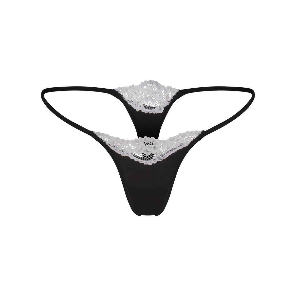 FITS EVERYBODY LACE STRING THONG | OBSIDIAN CONTRAST