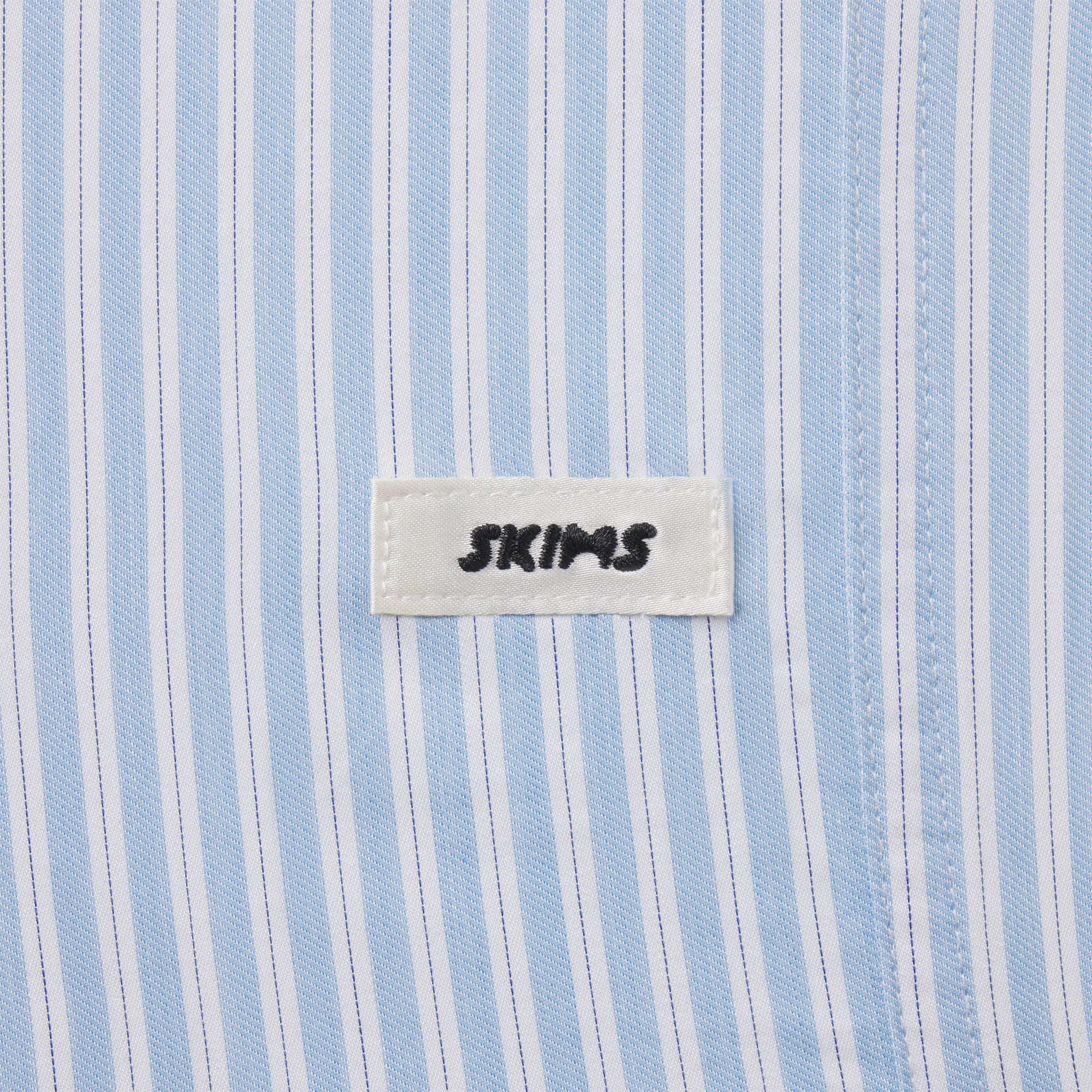 COTTON POPLIN SLEEP RUFFLE SHORT | MARINA MESH STRIPE