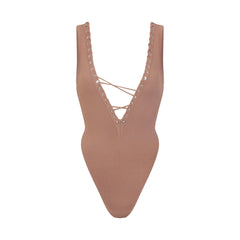 LUDOVIC DE SAINT SERNIN X SKIMS REFINED KNIT DEEP V BODYSUIT | SIENNA