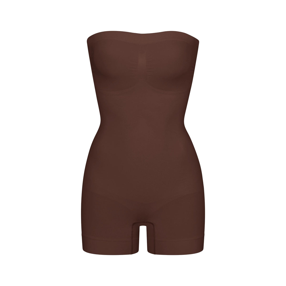 SEAMLESS SCULPT STRAPLESS SHORTIE BODYSUIT | COCOA