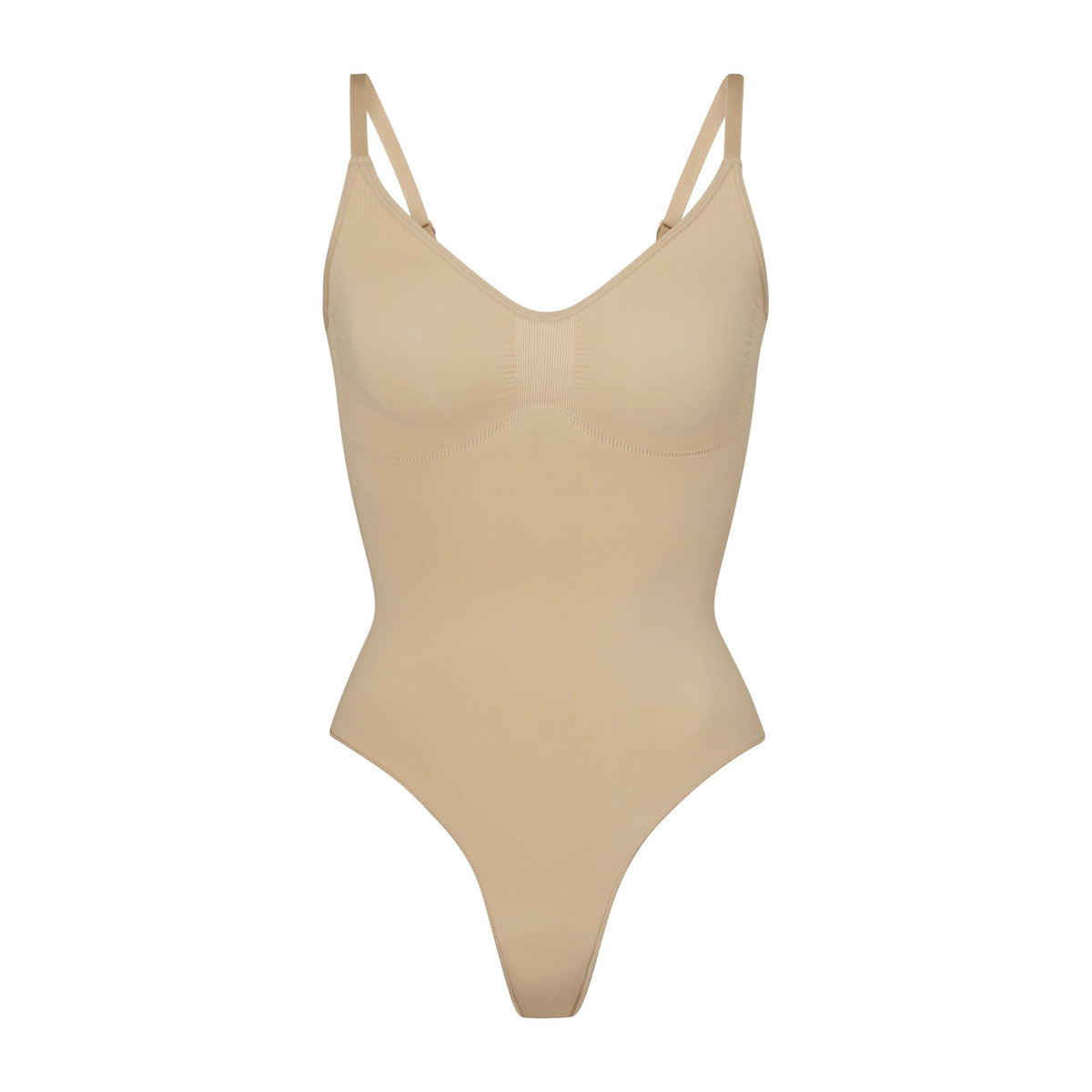 SEAMLESS SCULPT THONG BODYSUIT | CLAY