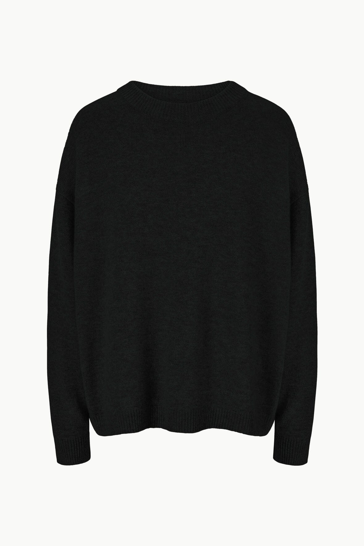 SERRANO CASHMERE RELAXED CREW | BLACK