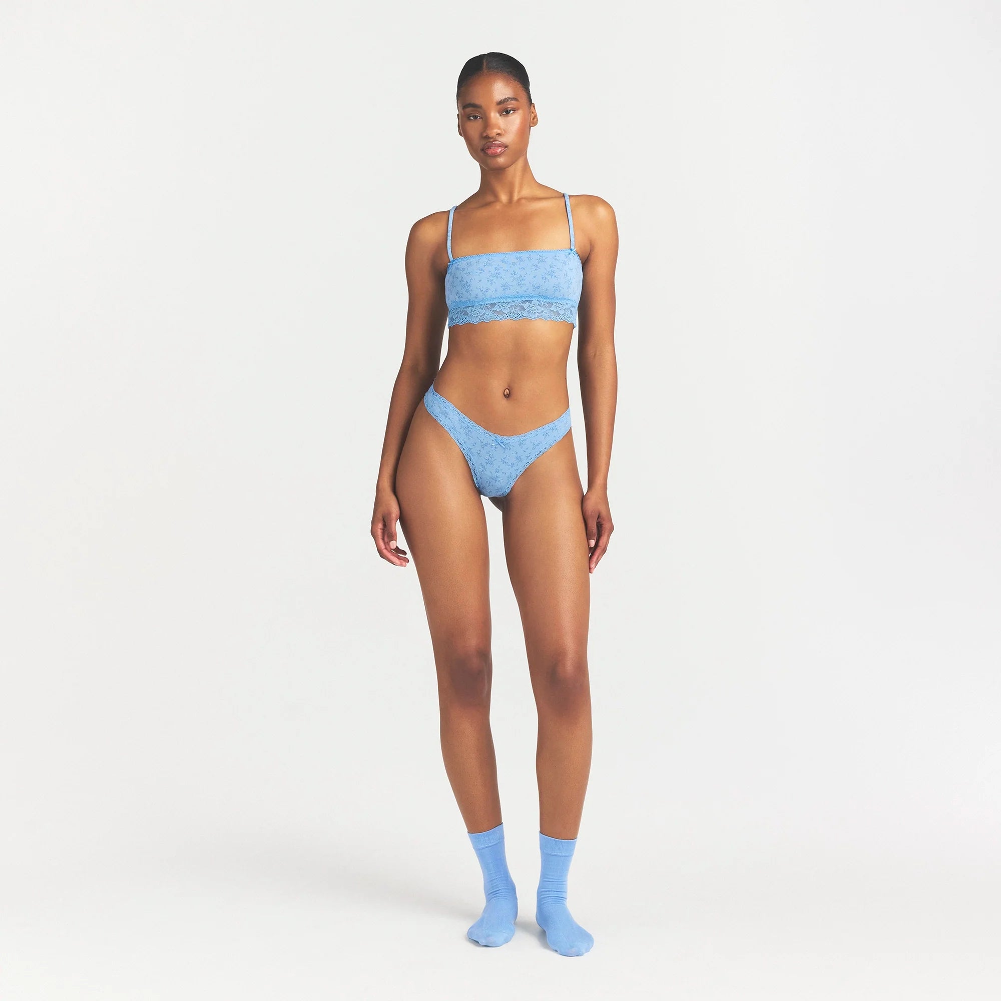 LIGHTWEIGHT COTTON LACE THONG | SURF DAINTY FLORAL PRINT