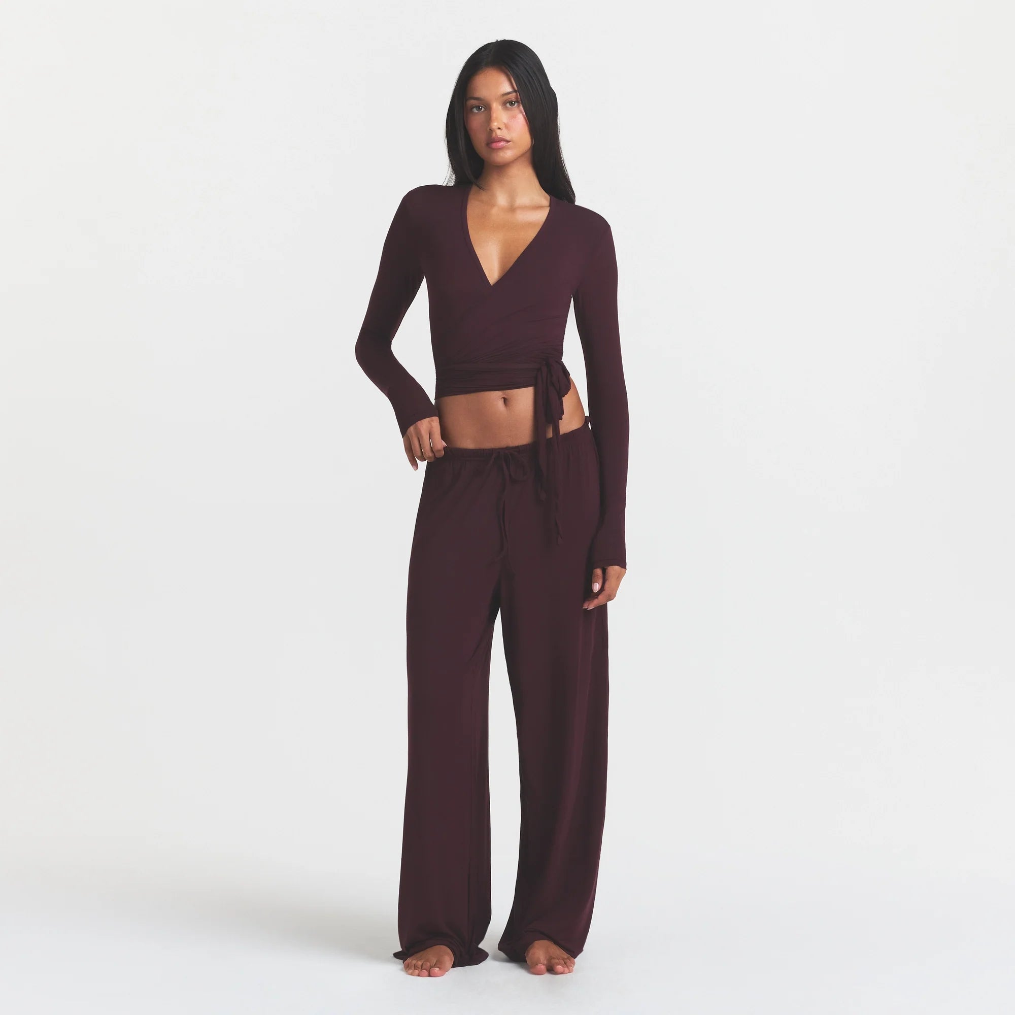 CLOUD SLEEP WRAP TOP | CURRANT