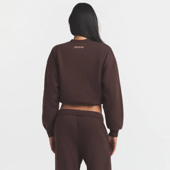 COTTON FLEECE BOMBER JACKET | ESPRESSO