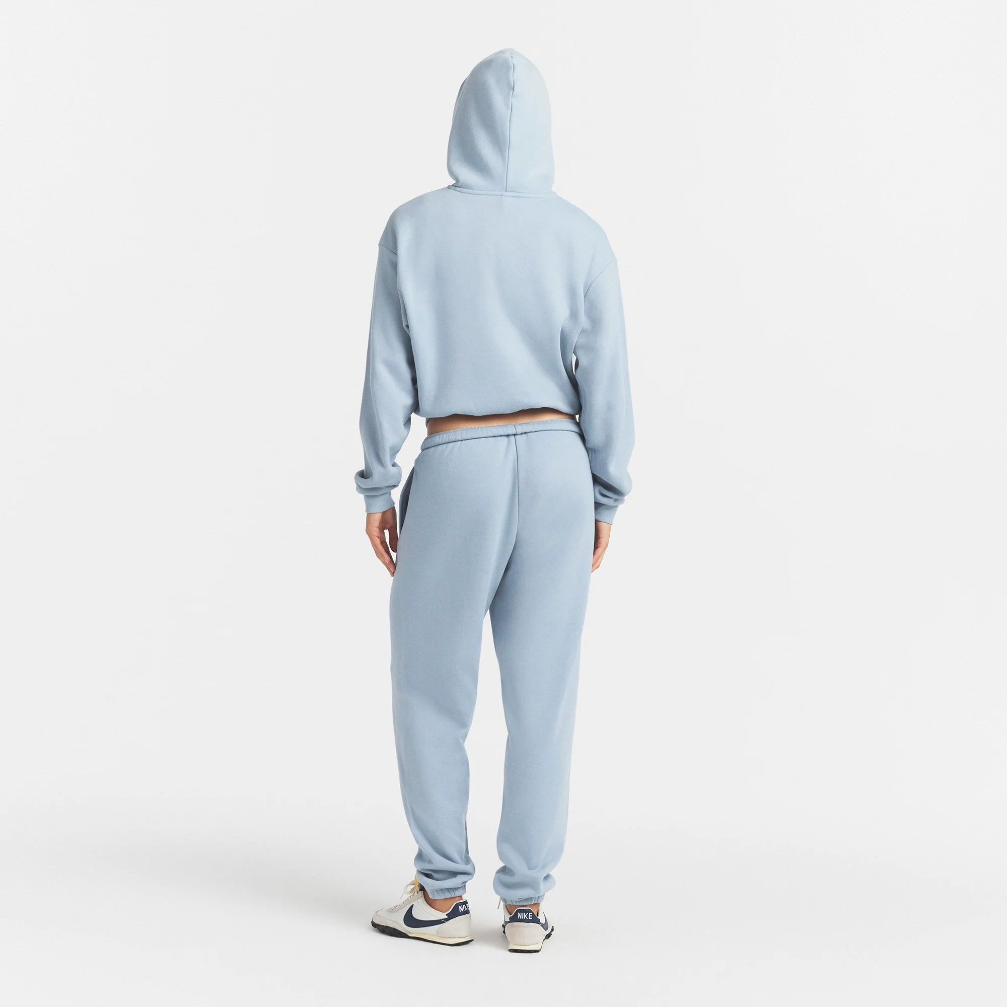 COTTON FLEECE HOODIE WITH EMBOSSED LOGO | FOG