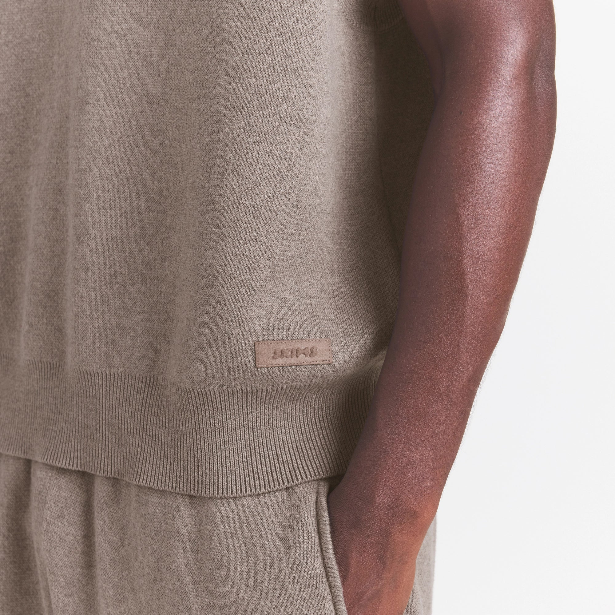 COTTON KNIT MENS SWEATER VEST | DESERT HEATHER GREY
