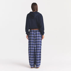 COTTON FLEECE ZIP UP HOODIE | NAVY